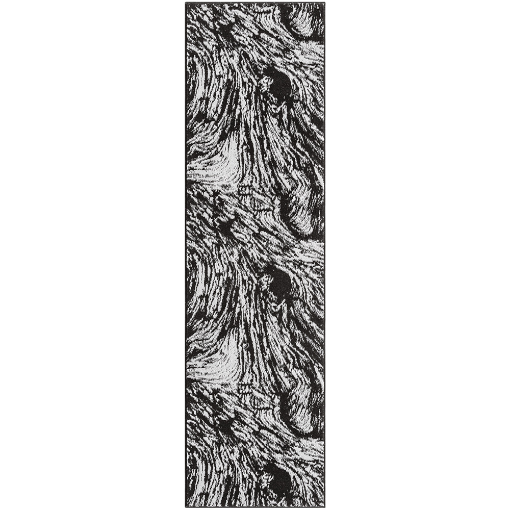Desire Rugs Obsidian Grey Whirlpool Rug 60 x 220cm Image 1