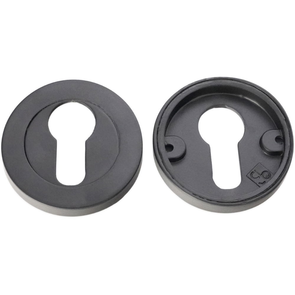 Spira Brass Matt Black Euro Profile Escutcheon 2 Pack Image 3