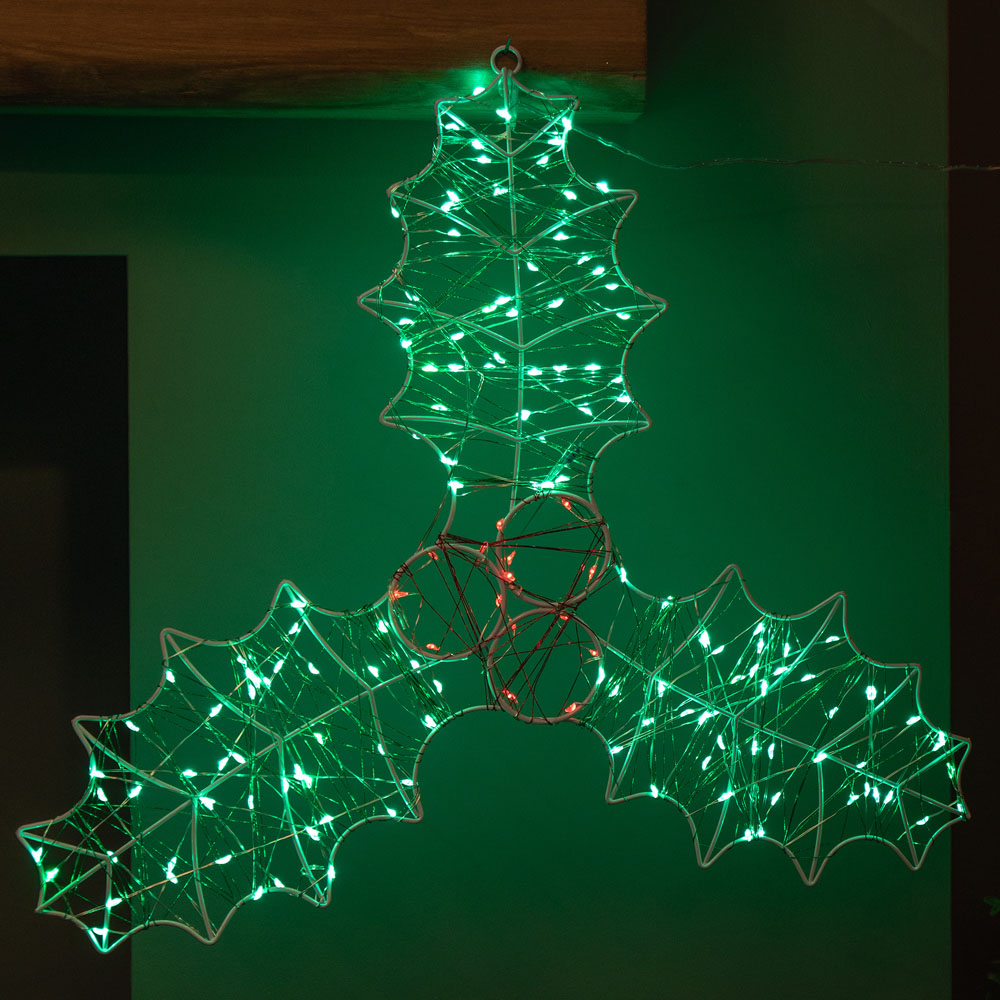 Samuel Alexander 165 LED Holly and Berries Dewdrop Silhouette Christmas Decoration 42 x 44cm Image 1