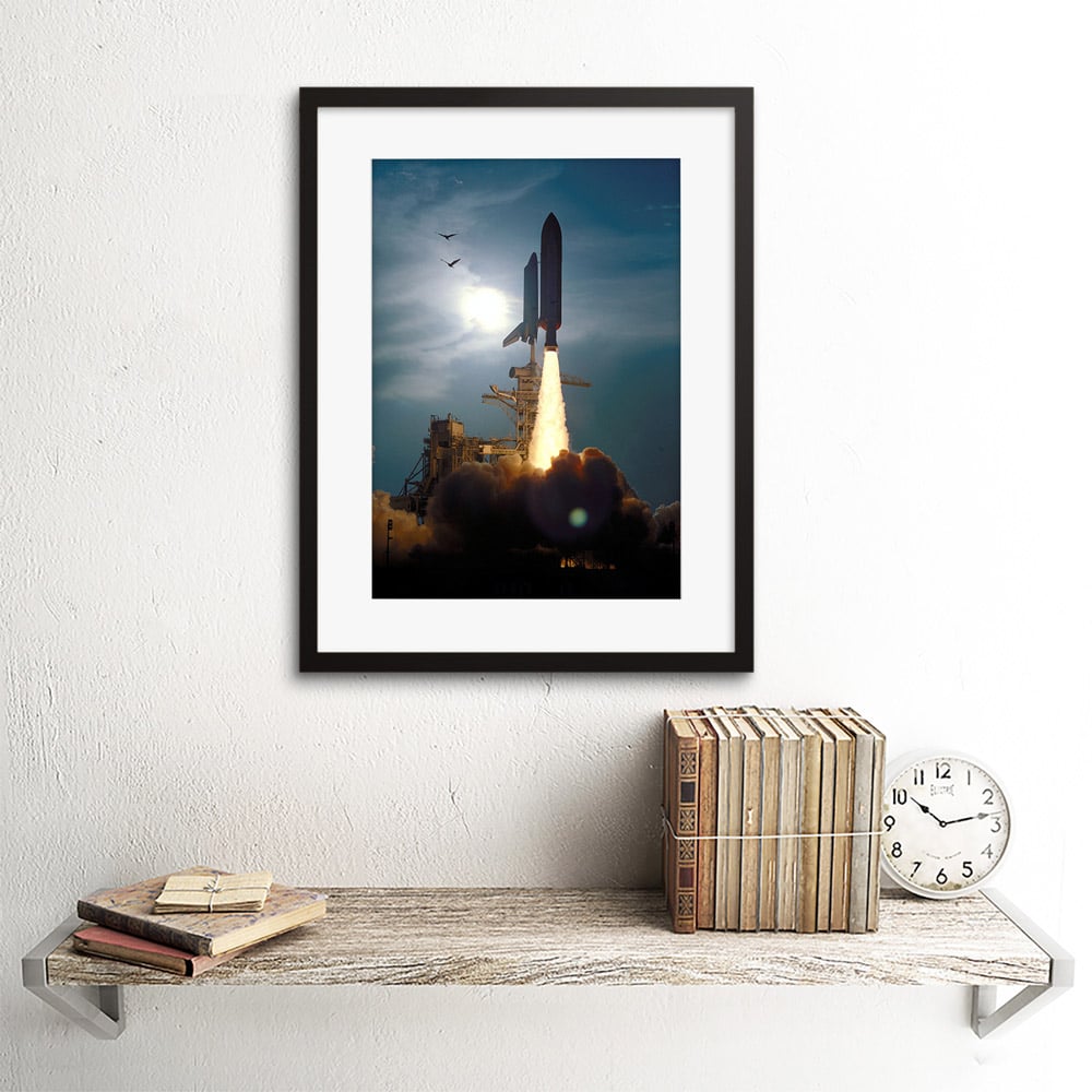 Wee Blue Coo NASA Space Science Shuttle Discovery Launch 1994 Framed Wall Art Print 30 x 41cm Image 2