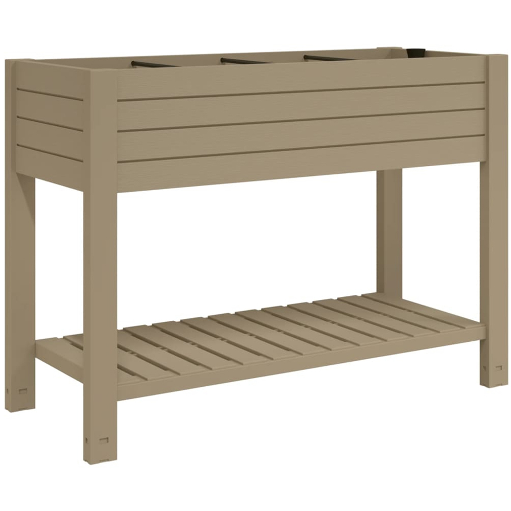 vidaXL Single Shelf Brown Plastic Raised Garden Bed 79 x 45 x 110cm Image 1