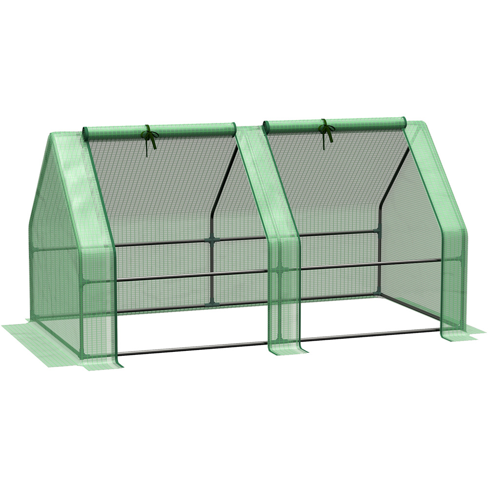 Outsunny Green Steel 3 x 6ft Mini Greenhouse Image 1