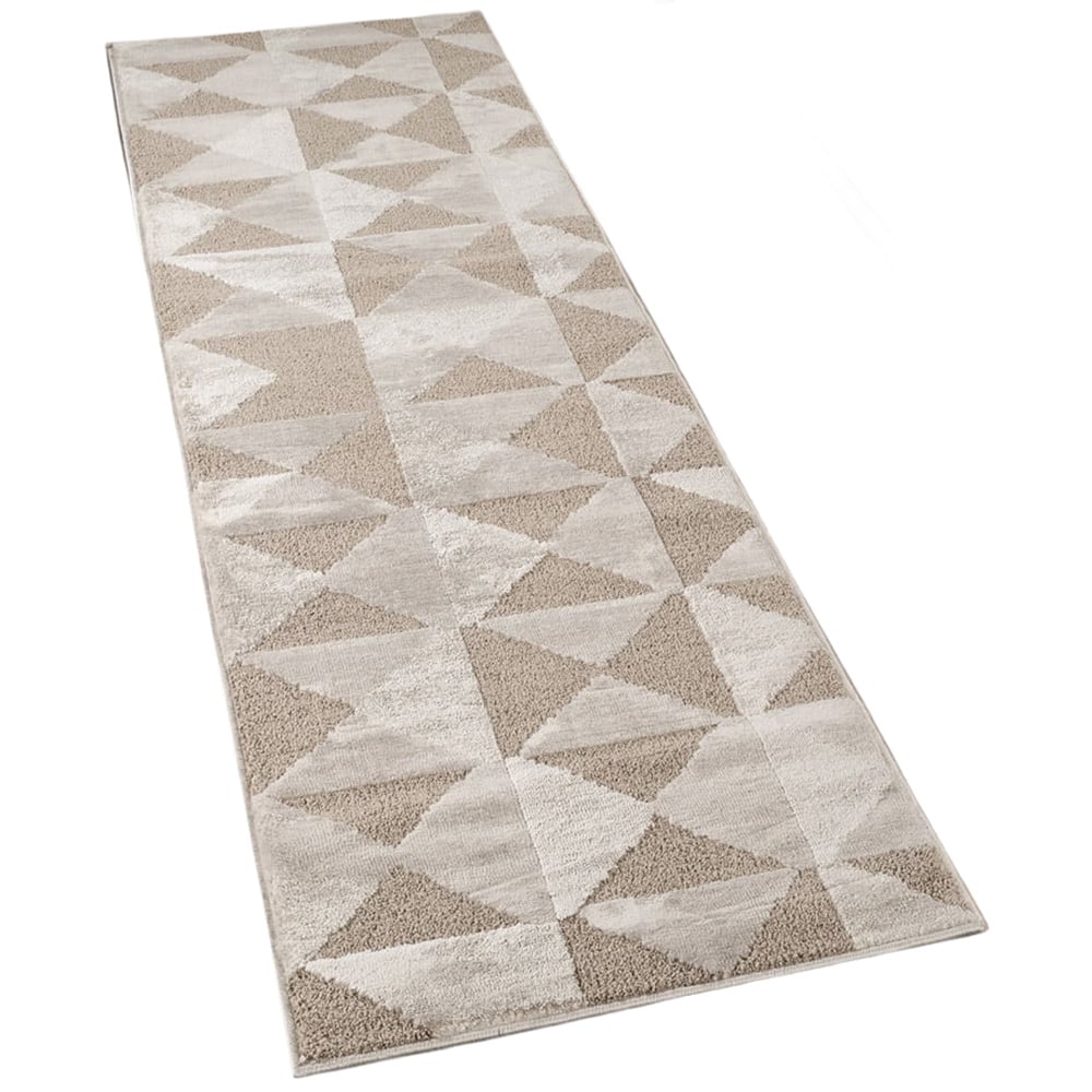 Desire Rugs Hamilton Mocha Geometric Triangle Mosaic Rug 60 x 220cm Image 1