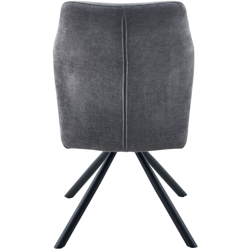 wilko Marlow Charcoal Ribbed Swivel Dining Chair Image 6