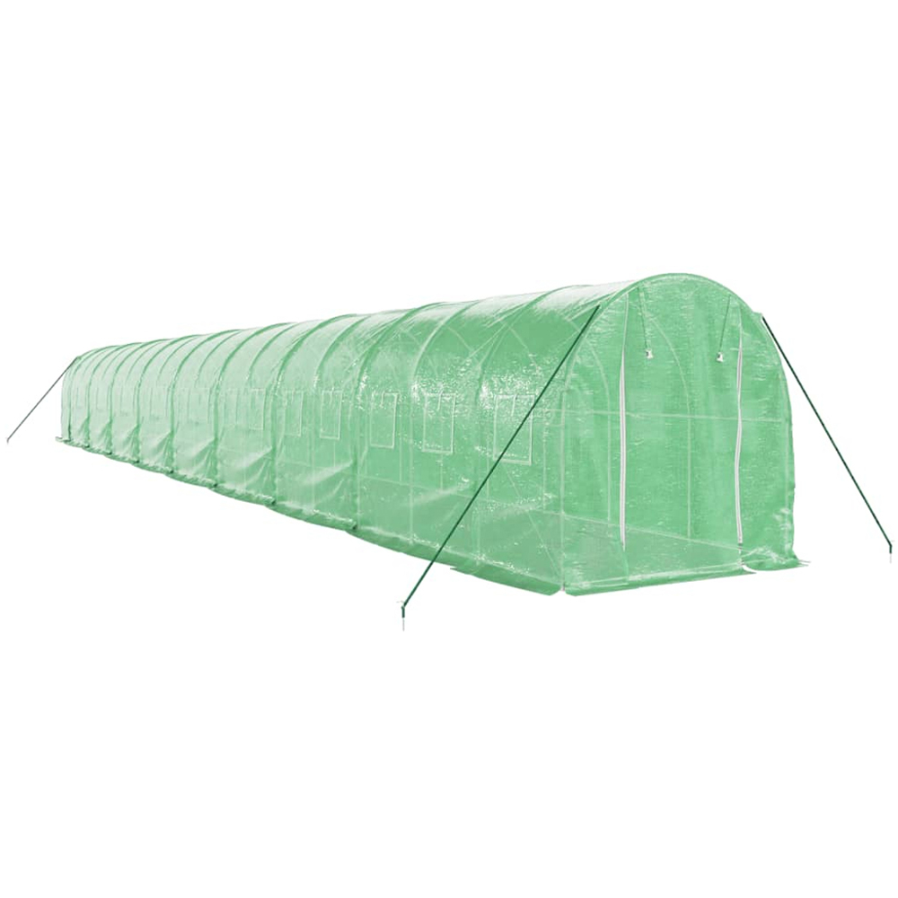 vidaXL Green Polyethylene Galvanised Steel Frame 59 x 6.5ft Greenhouse Image 2