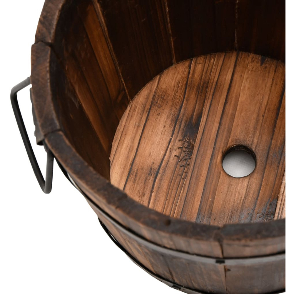 vidaXL 3 Piece Brown Solid Fir Wood Bucket Planter Set Image 3