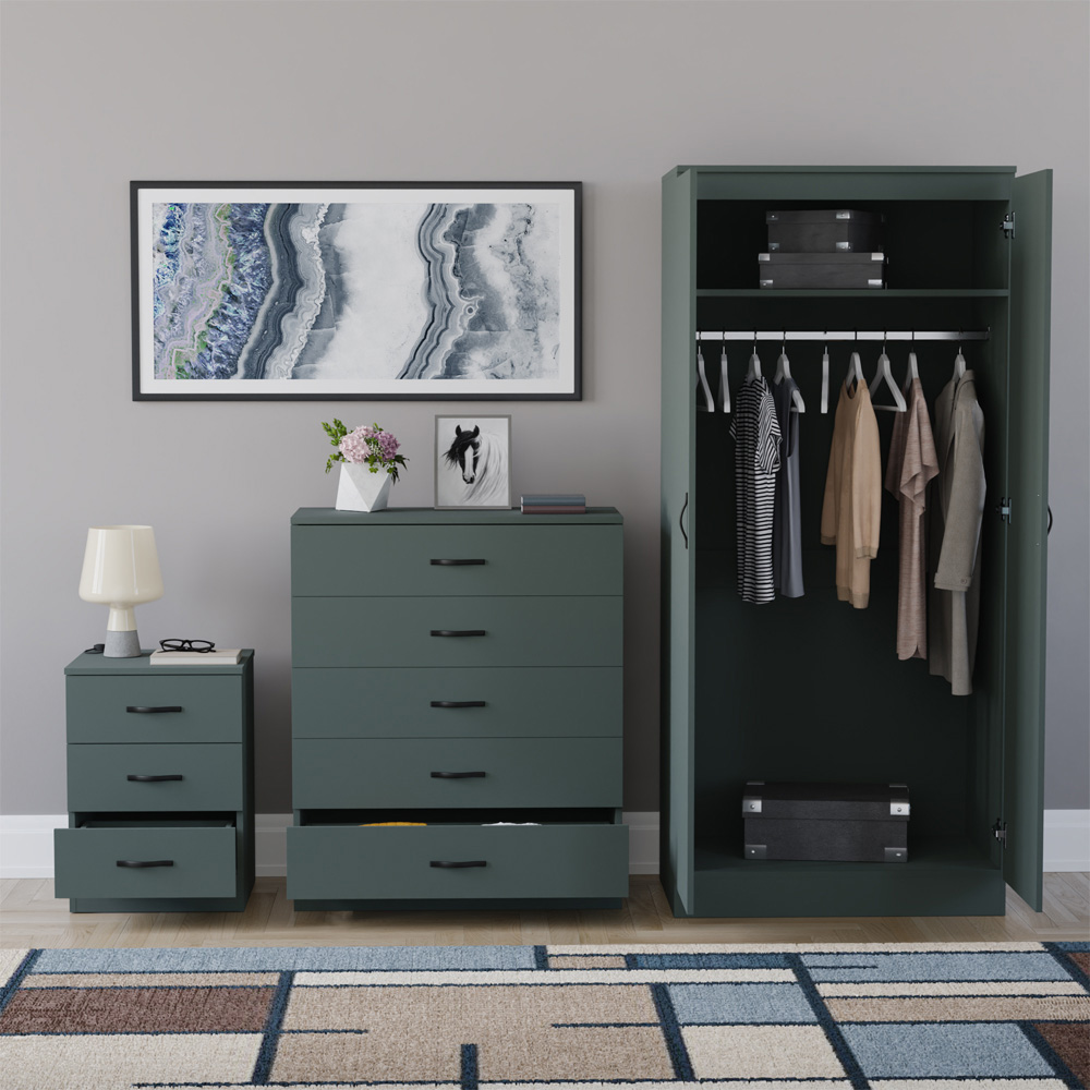VIDA DESIGNS Riano Green 3 Piece Bedroom Furniture Set Image 3