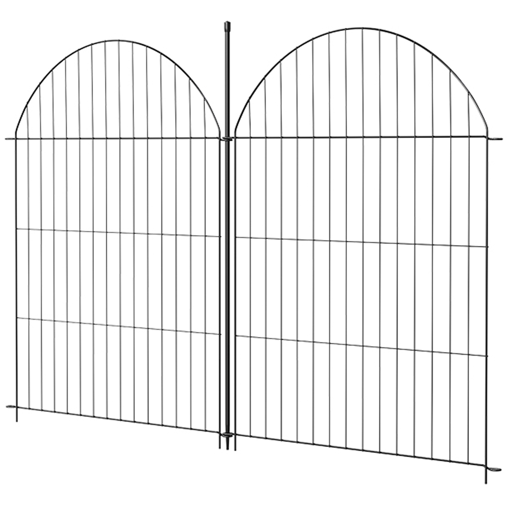 Living and Home 5 Piece Arch Top Metal Garden Fence Image 1