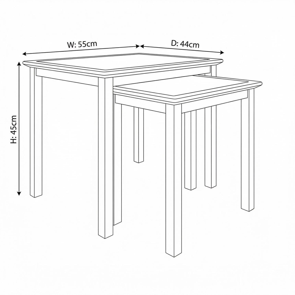 FWStyle Taberno Sage Green and Oak Nesting Side Table Set of 2 Image 7