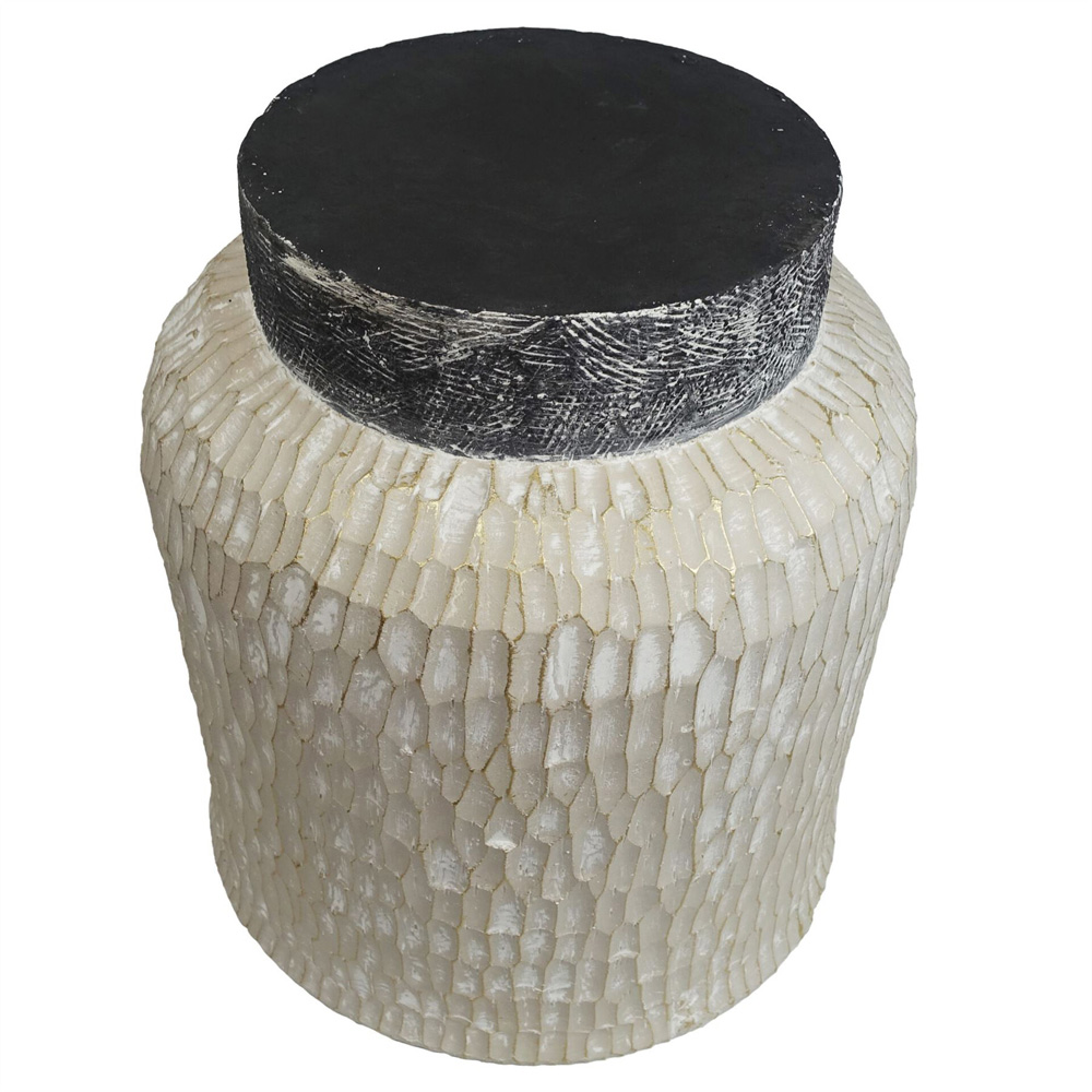 Leaf Brushed Gold Stone Effect Composite Planter 32 x 29cm Image 5
