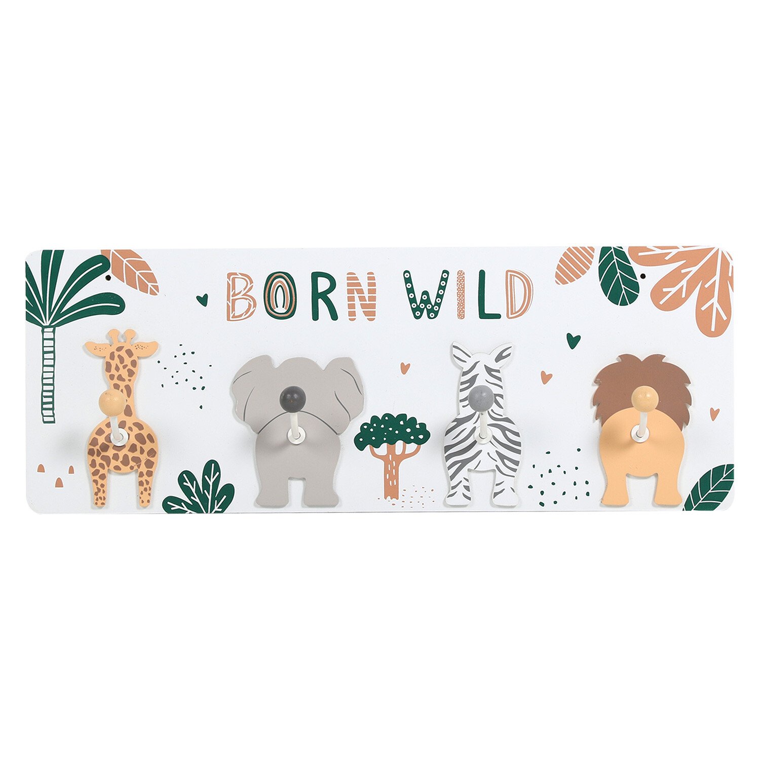 Born Wild Jungle Hook Wall Plaque Image