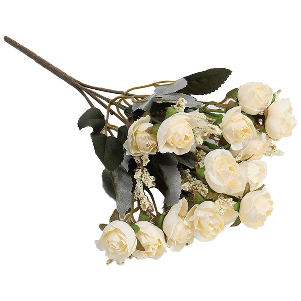 Living and Home Rose 5 Branch 15 Heads Artificial Flower 29cm Image 3