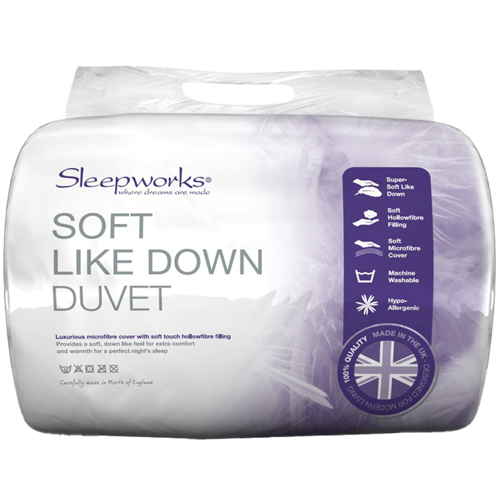 Sleepworks Soft Like Down King Size White Duvet Image