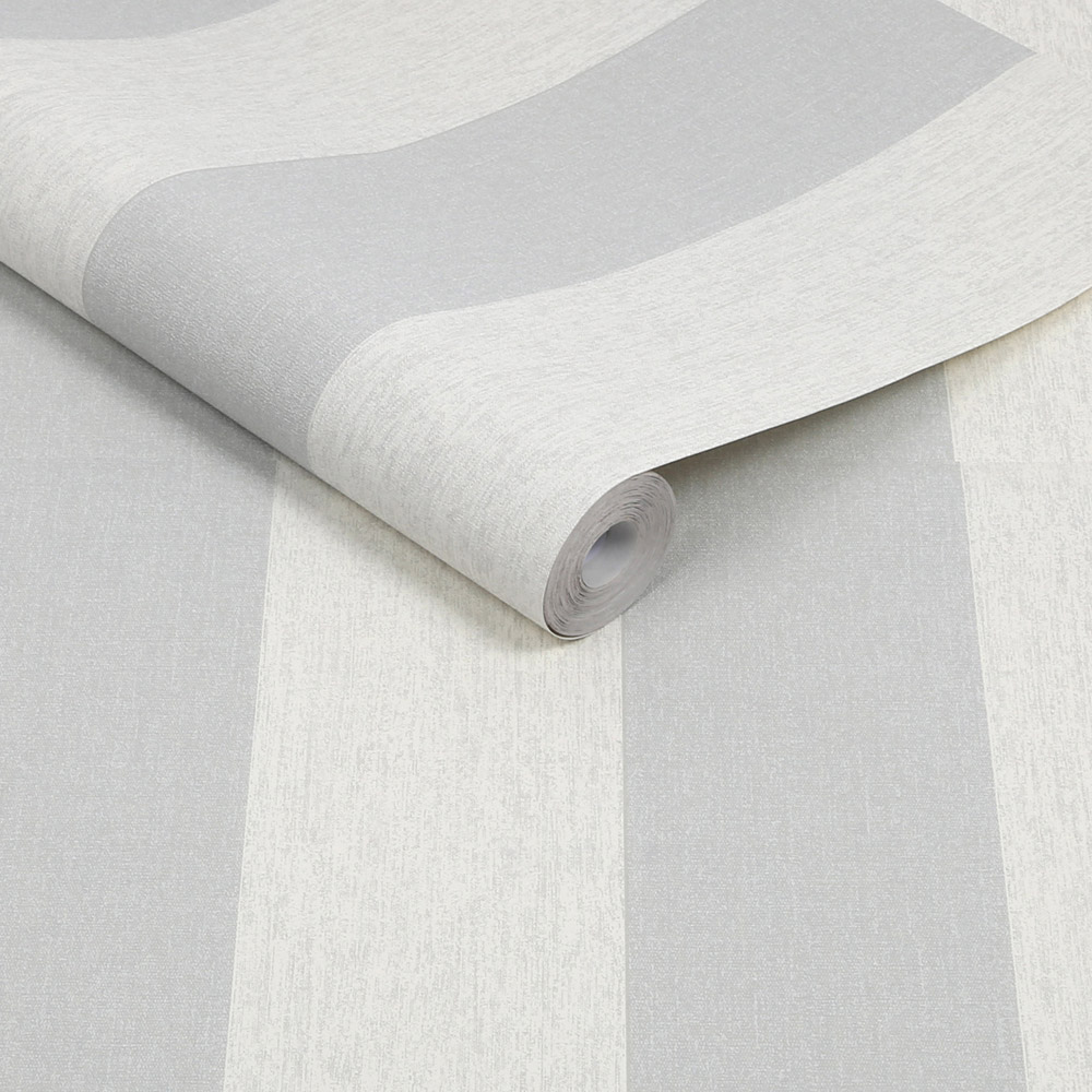 Superfresco Easy Calico Stripe Grey Wallpaper Image 2