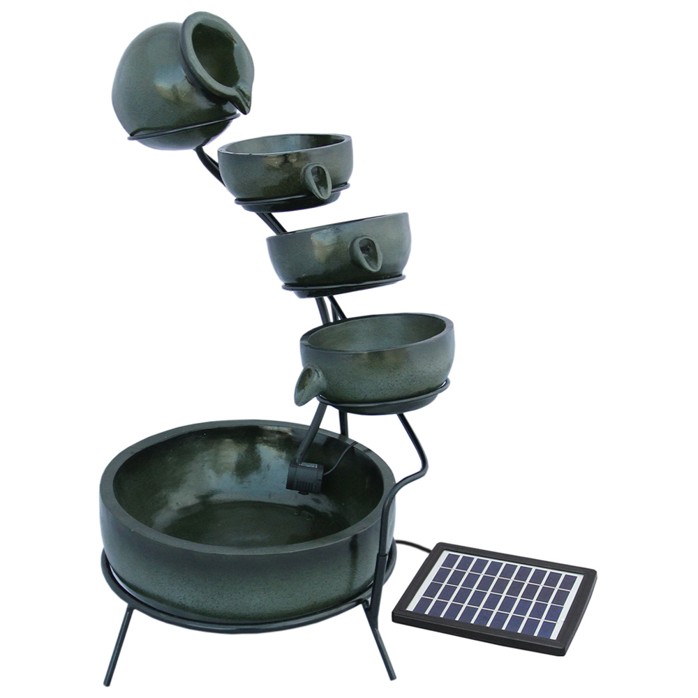 Monster Shop 4 Tier Green Solar Water Feature Image 1
