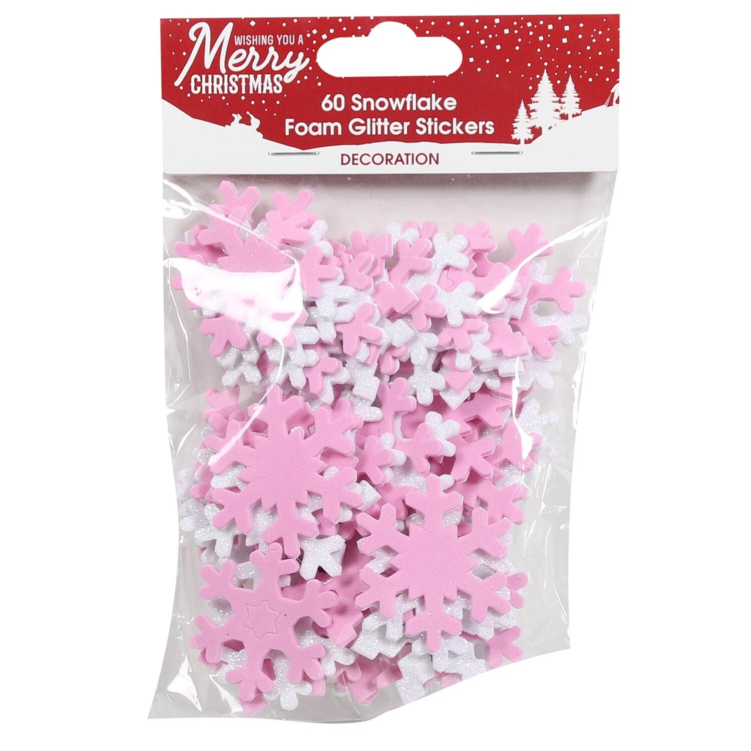 Pack of 60 Foam Snowflake Stickers Image