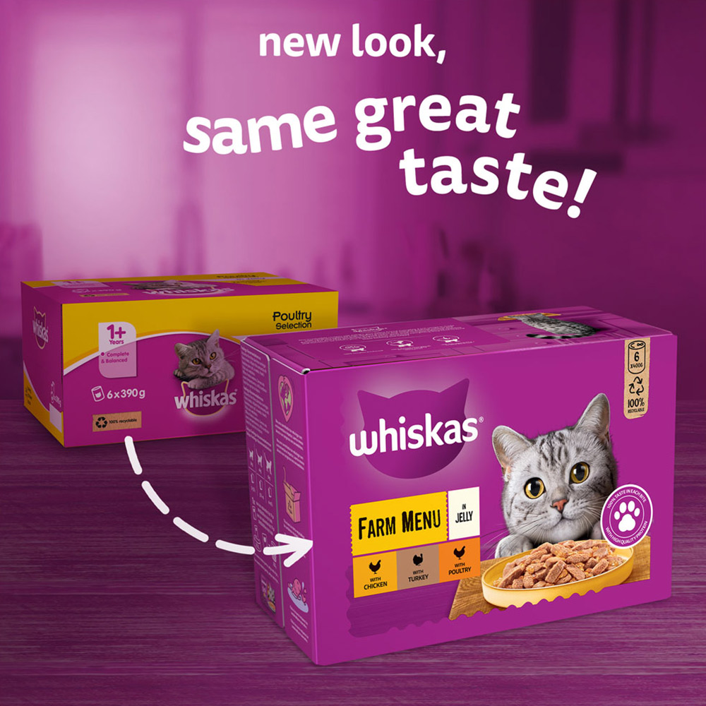 Whiskas Poultry Selection in Jelly Adult Tinned Cat Food 6 x 400g Image 8