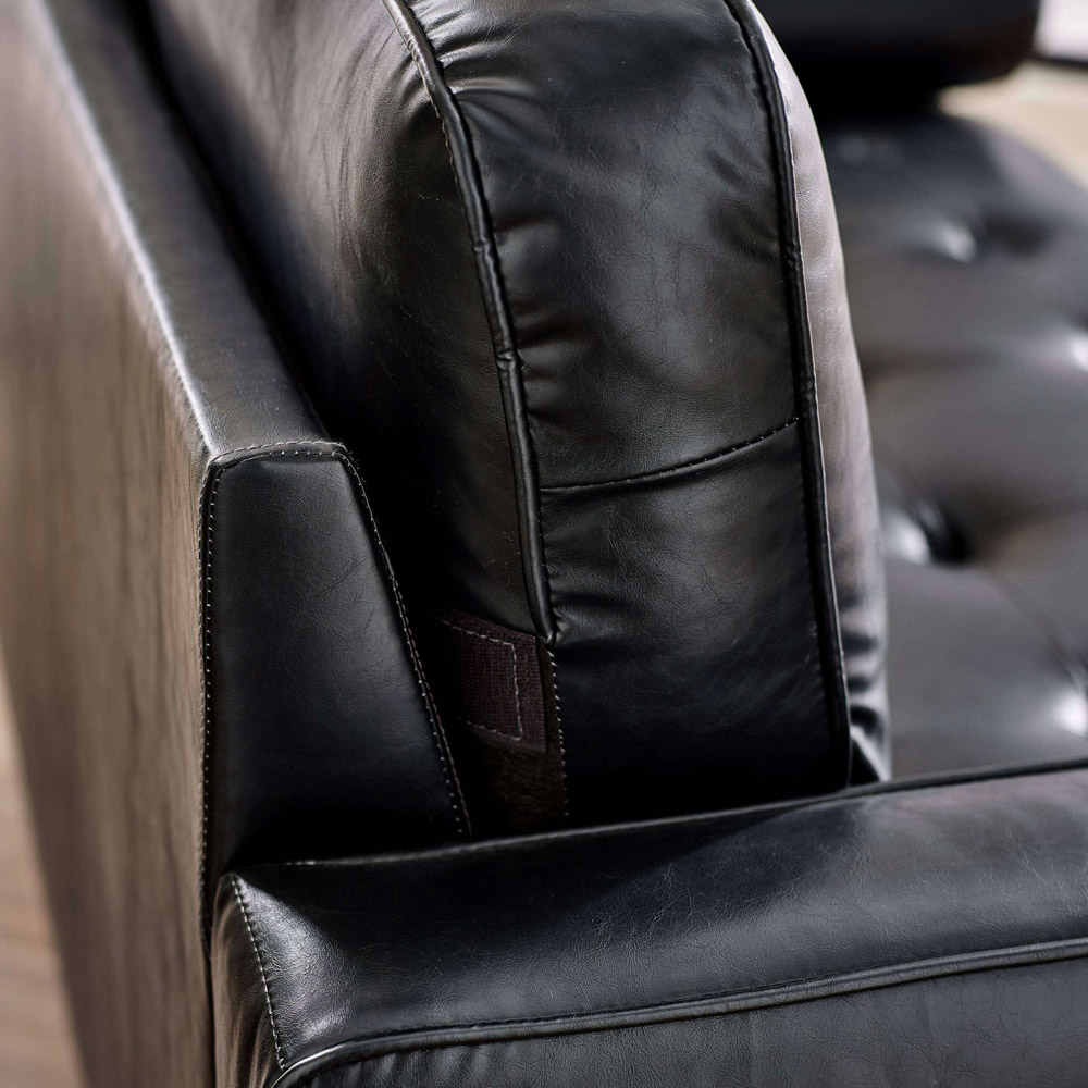 Julian Bowen Henley 3 Seater Black Faux Leather Sofa Image 7