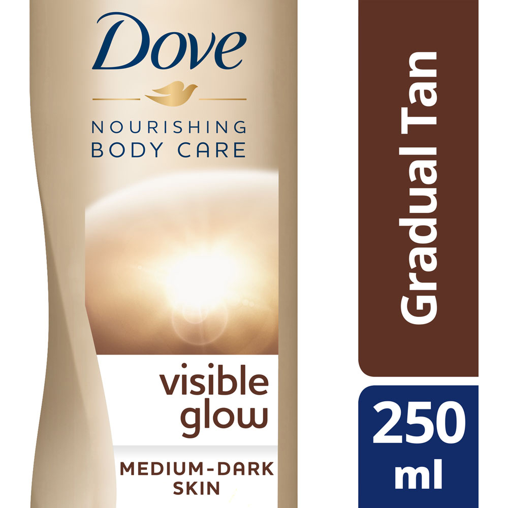 Dove Visible Glow Medium to Dark Nourishing Self Tan Lotion 250ml Image 2