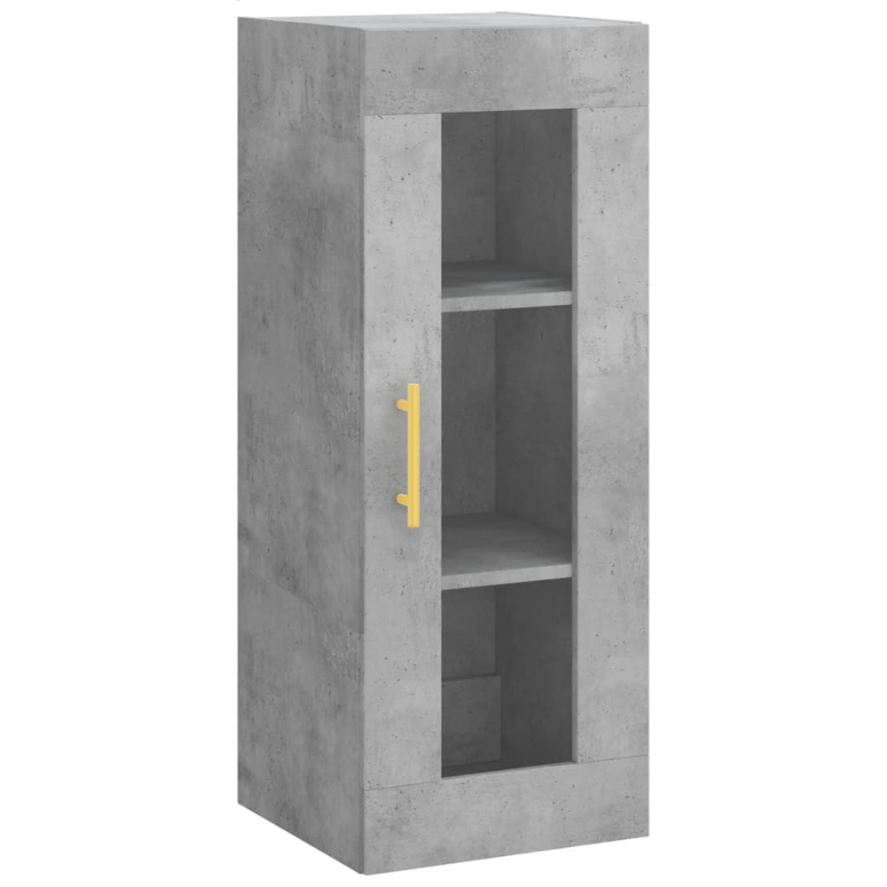 vidaXL Single Glass Door 2 Drawer 2 Shelf Concrete Grey Highboard Image 7