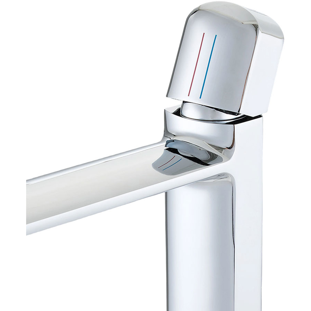 Living and Home Silver Metal Single Handle Tall Basin Mixer Tap Image 3