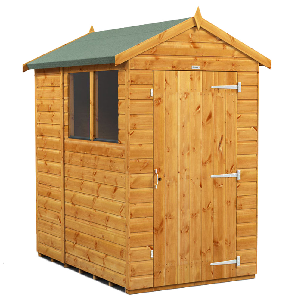 Power Sheds 6 x 4ft Apex Wooden Shed with Window Image 1