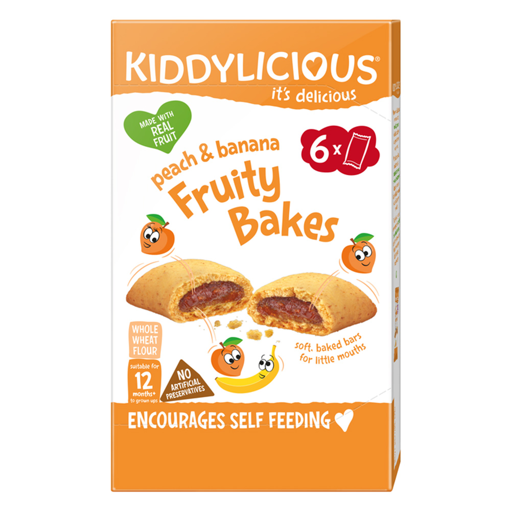 Kiddylicious Fruit Bakes Peach & Banana 6 pack Image 1