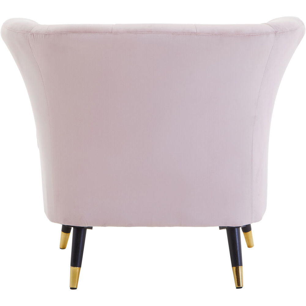 Premier Housewares Loretta Dusky Pink Velvet Curved Accent Chair Image 4
