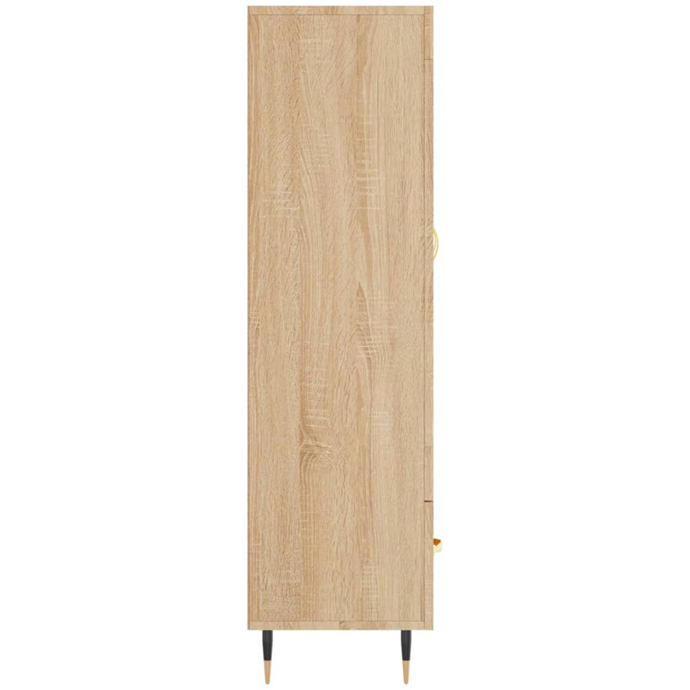vidaXL 2 Door Single Drawer 2 Shelf Sonoma Oak Highboard with Metal Legs Image 7