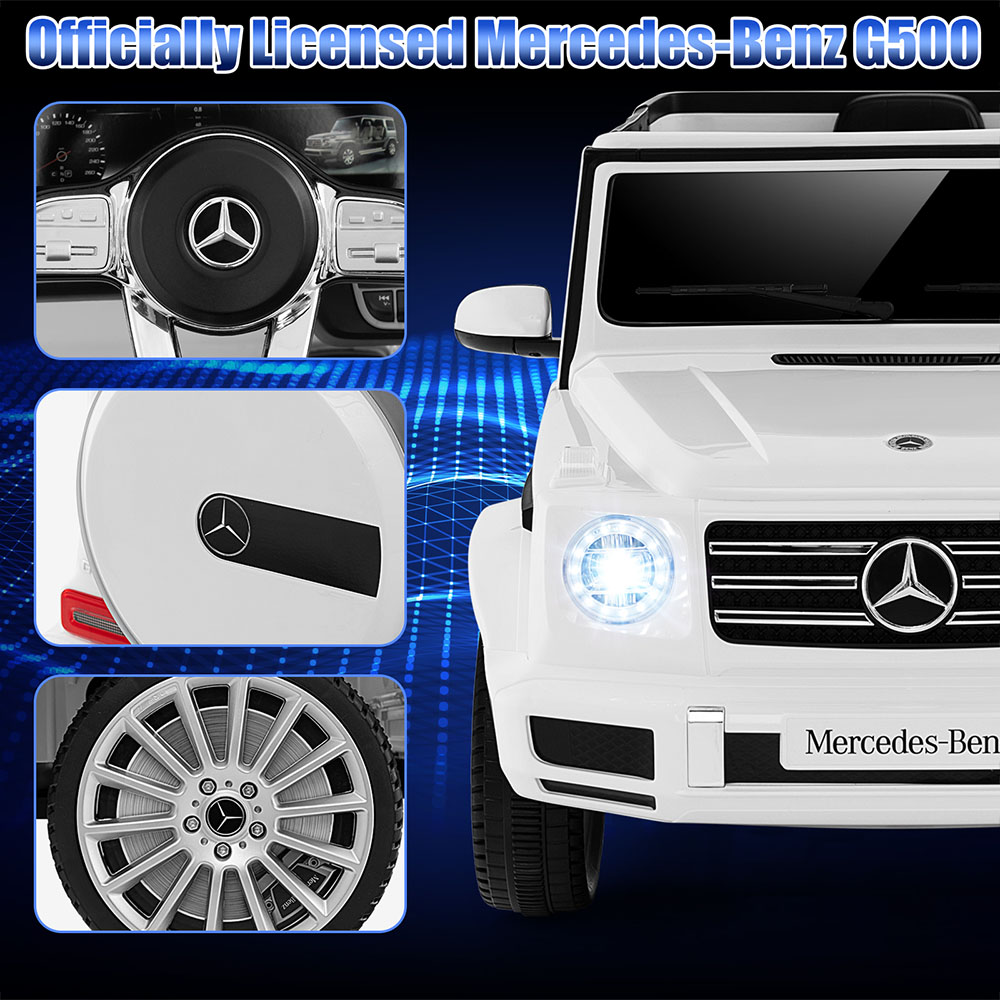 Costway Kids White Licensed Mercedes Benz Ride On Car with Remote Control 12V Image 3