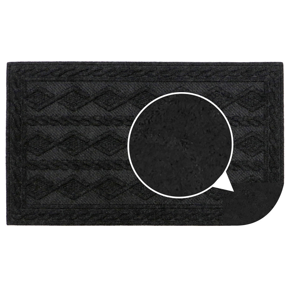 JVL Charcoal Knit Indoor Scraper Doormat 45 x 75cm Image 6