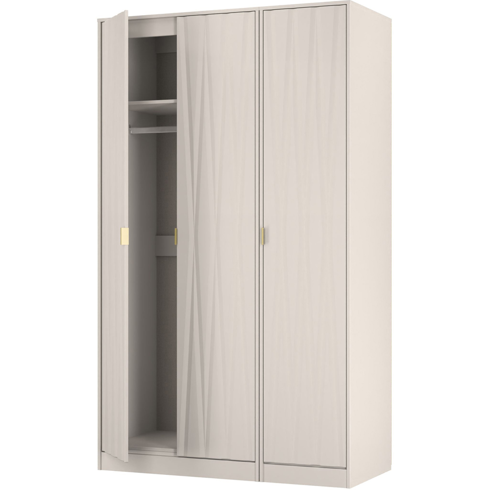 Crowndale Diamond 3 Door Kashmir Matt Tall Wardrobe Ready Assembled Image 5