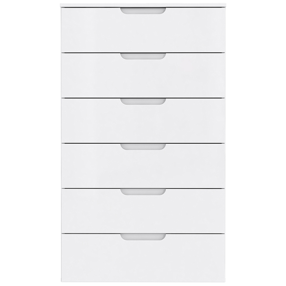 Florence Sienna 6 Drawer White High Gloss Chest of Drawers Image 3
