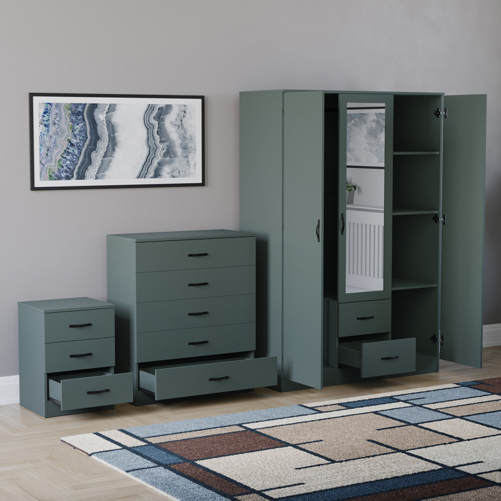 VIDA DESIGNS Riano Green 3 Piece Bedroom Furniture Set Image 4