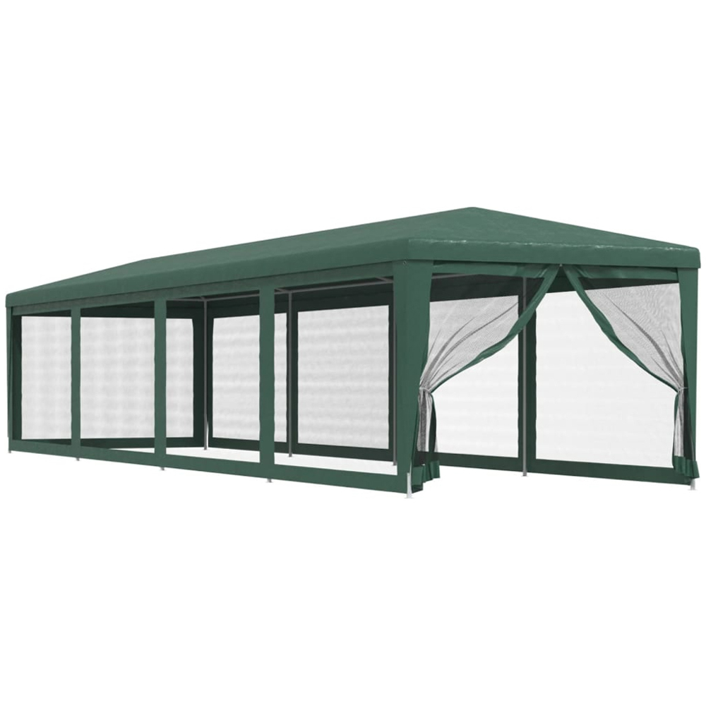 vidaXL 3 x 12m Green Party Tent with 10 Mesh Sidewalls Image 2