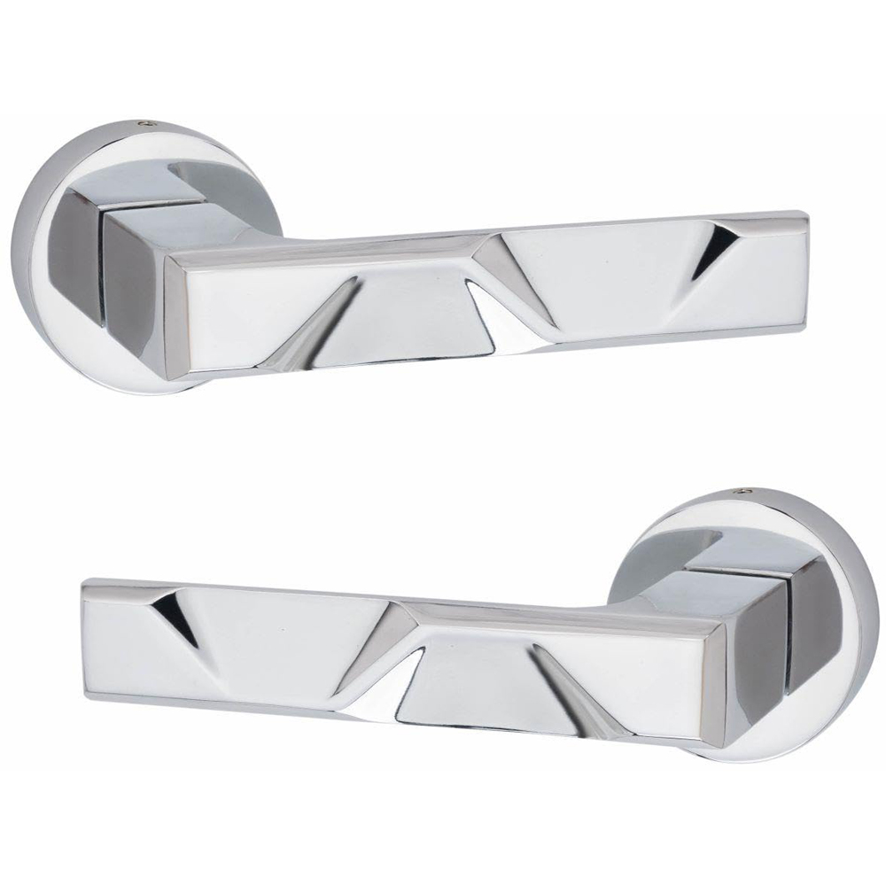 Golden Grace Polished Chrome Modern Nova Door Handle Set 4 Pack Image 3