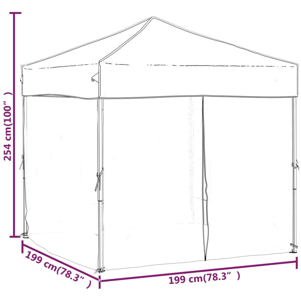 vidaXL 2 x 2m Blue Foldable Party Tent with Sidewalls Image 9