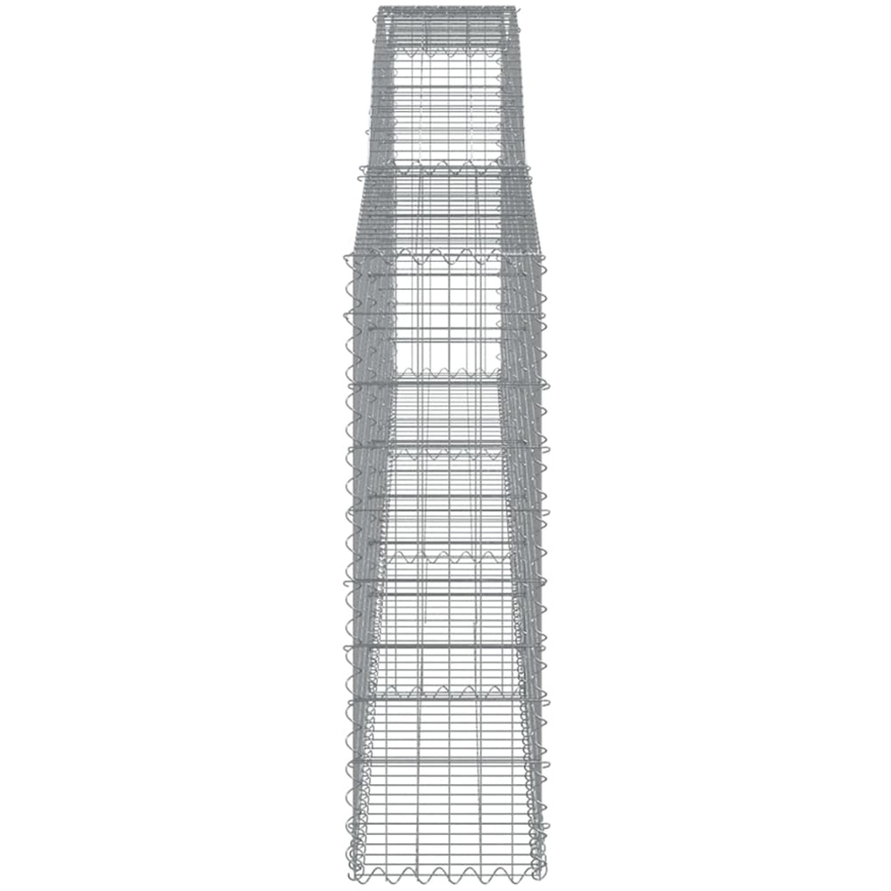 vidaXL Silver Galvanised Iron Arched Gabion Basket 400 x 30 x 100/120cm 4 Pack Image 3