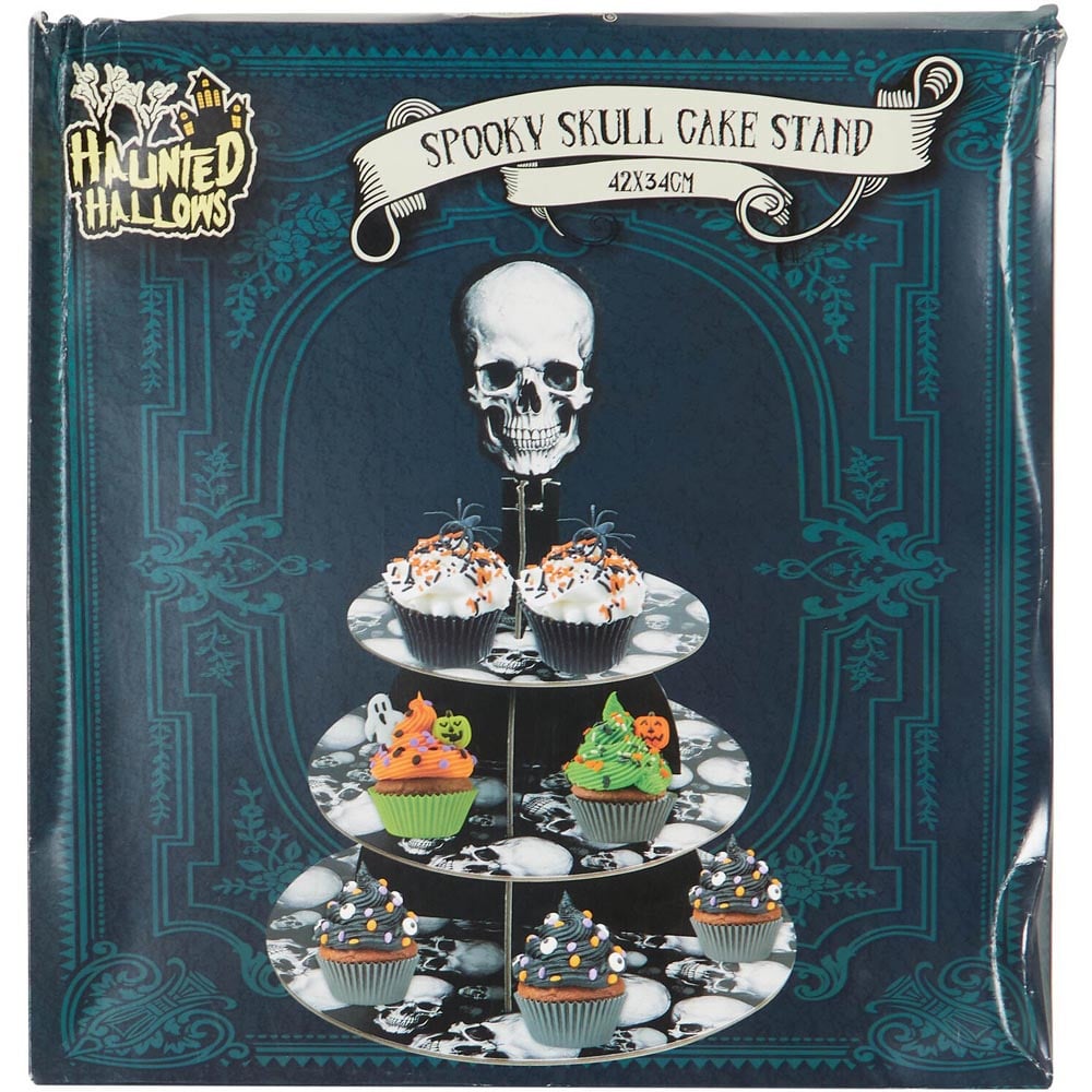 3 Tier Spooky Skull Cake Stand Image 3