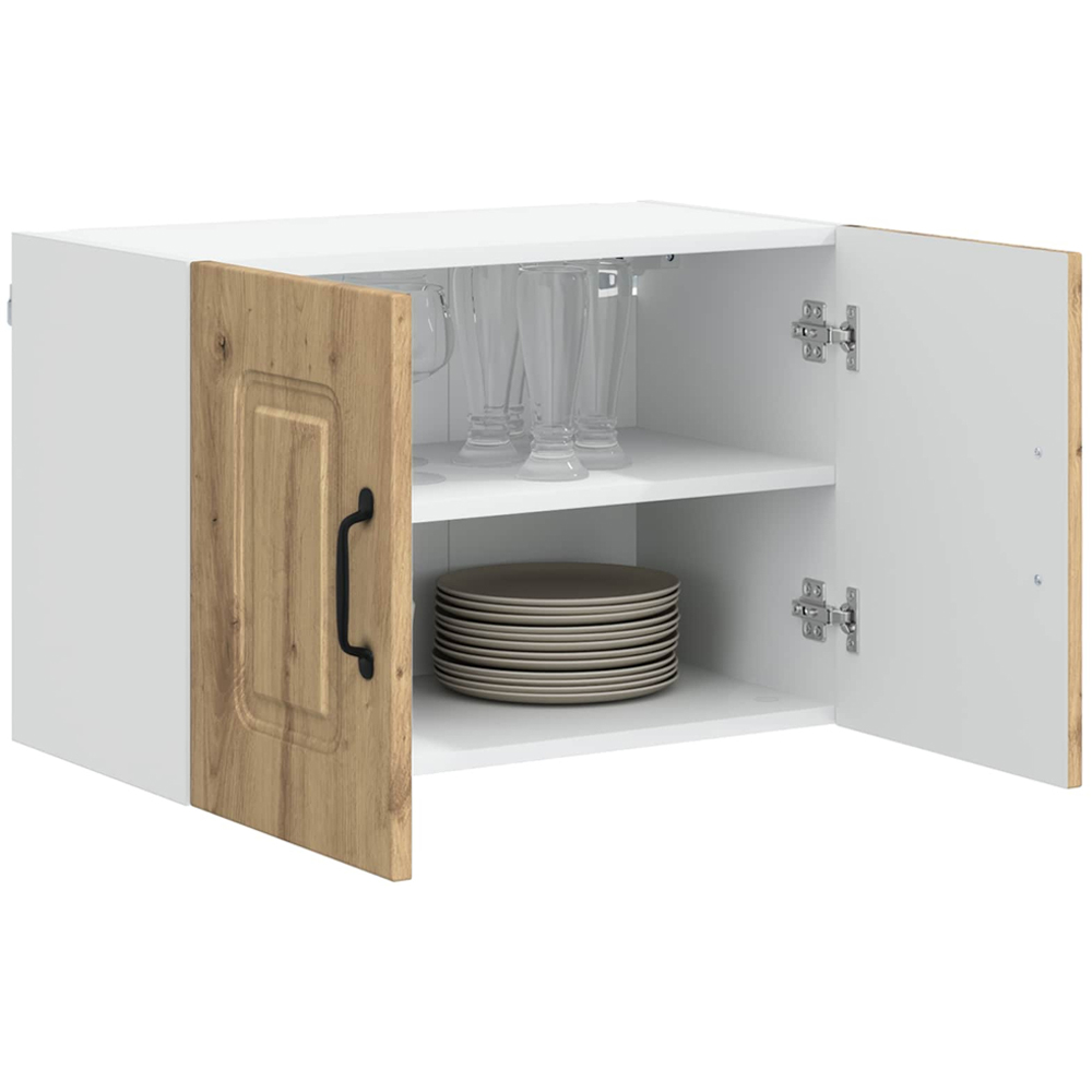 vidaXL Kalmar 2 Door Artisan Oak Wall Kitchen Cabinet 2 Pack Image 3