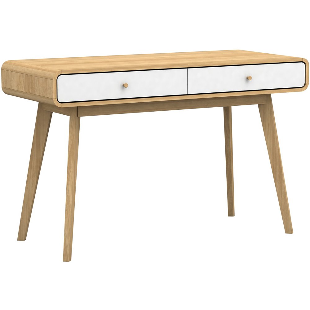 Loft24 Cassie 2 Drawer Oak White Compact Desk Image 2