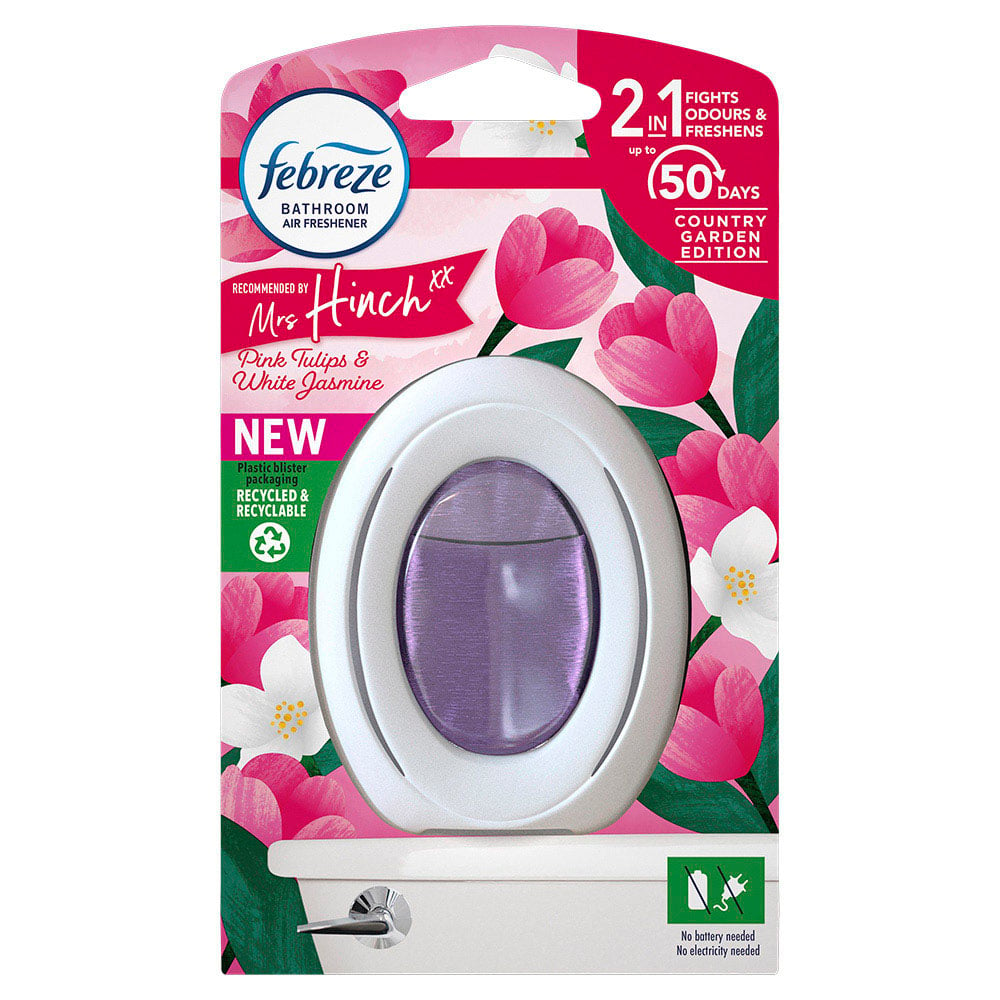 Febreze Mrs Hinch Pink Tulips and White Jasmine Bathroom Air Freshener 7.5ml Image 1