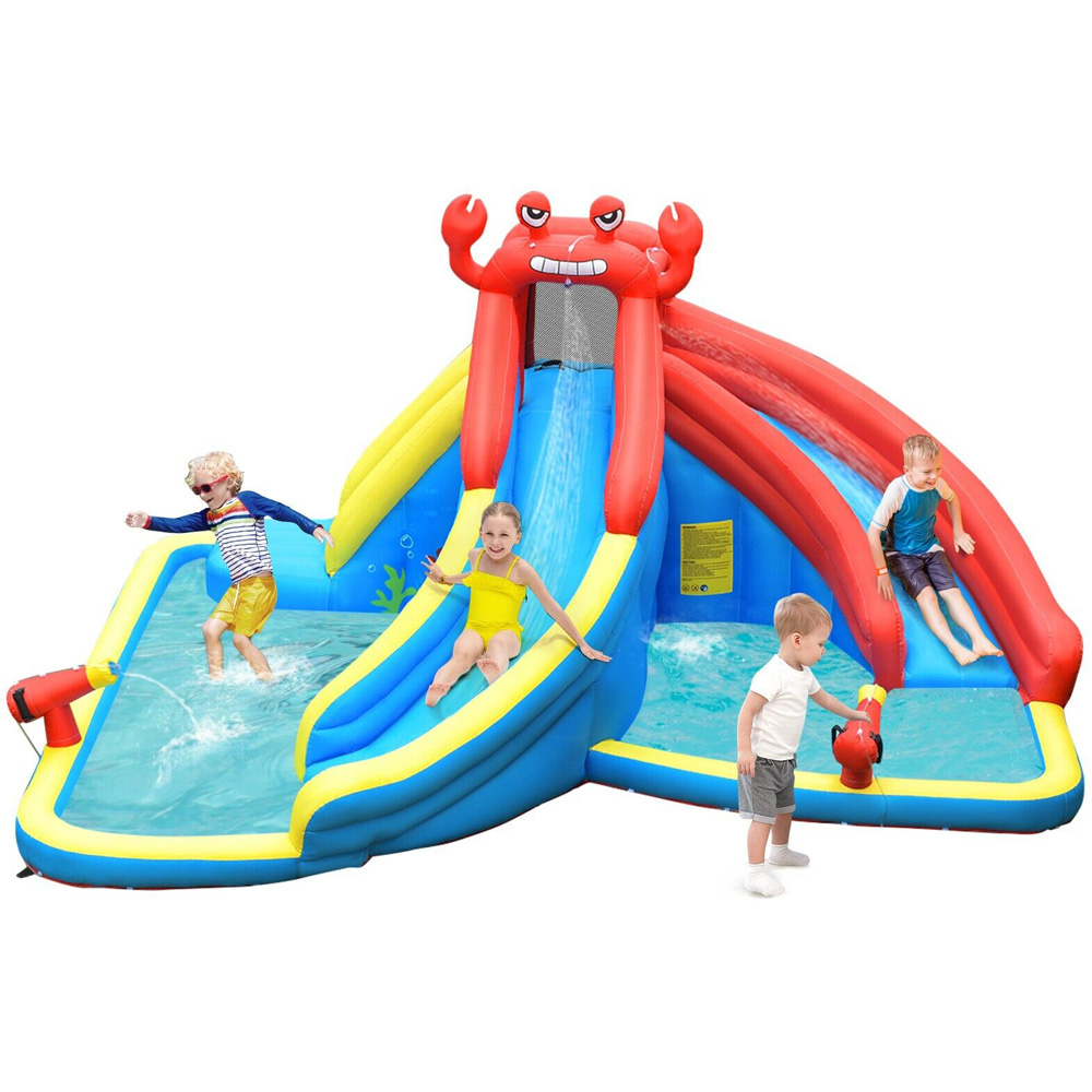 Costway Crab Themed Water Slide Bounce House with Climbing Wall Image 3