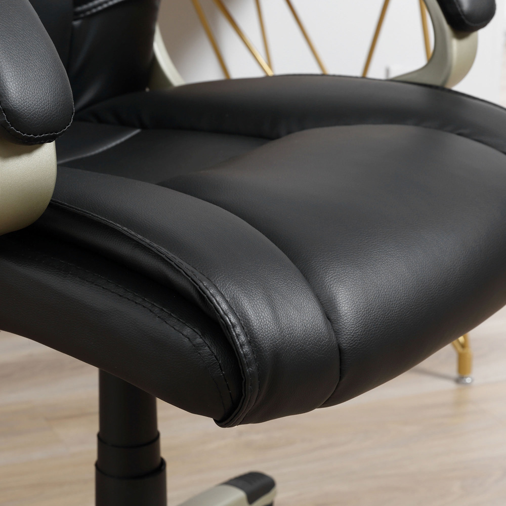 Portland Black Faux Leather Swivel Home Office Chair Image 3
