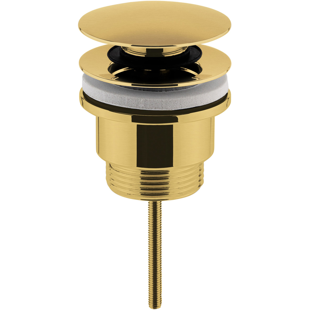 nuie Brushed Brass Universal Push Button Basin Waste Image 1