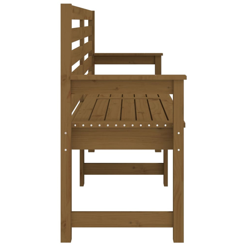 vidaXL Honey Brown Solid Pine Wood Slatted Garden Bench 159.5 x 48 x 91.5cm Image 4