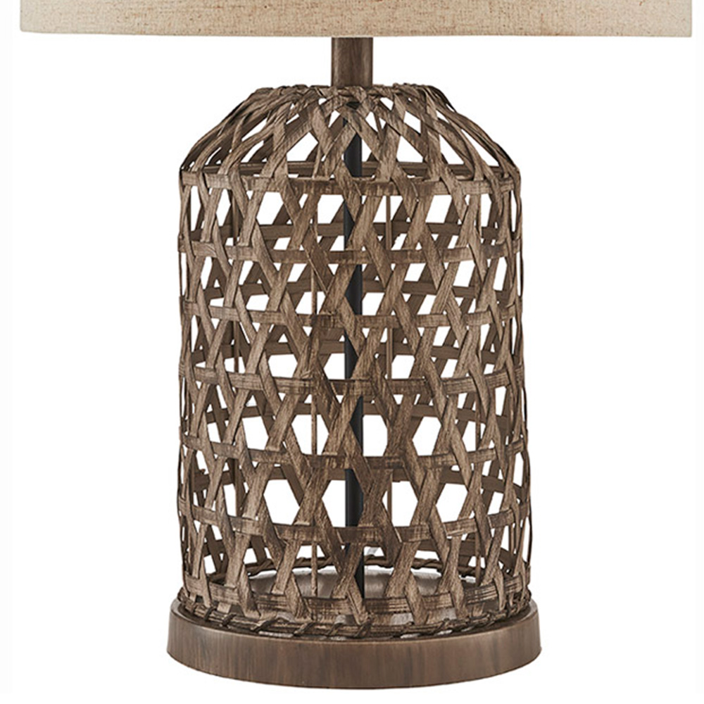 The Lighting and Interiors Beaton Rattan Woven Base Table Lamp Image 6