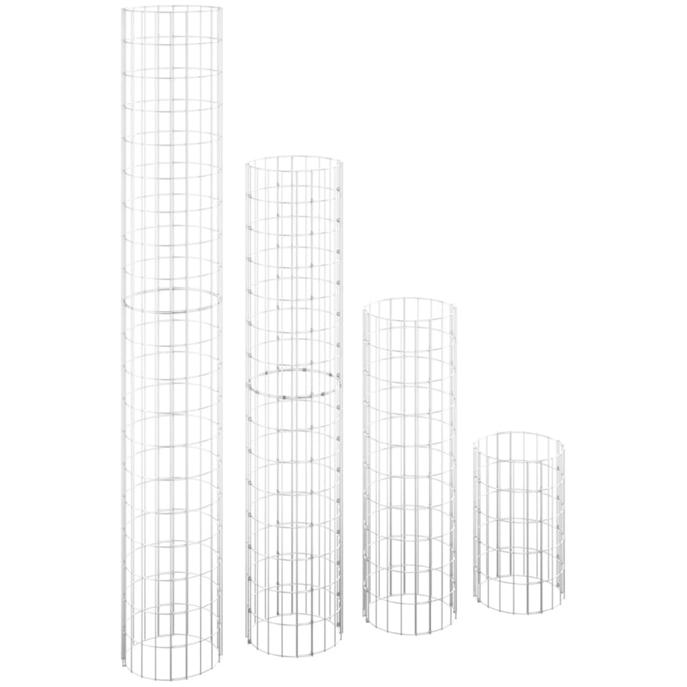 vidaXL 4 Piece Silver Galvanised Iron Gabion Raised Bed Set 30 x 50/100/150/200cm Image 2