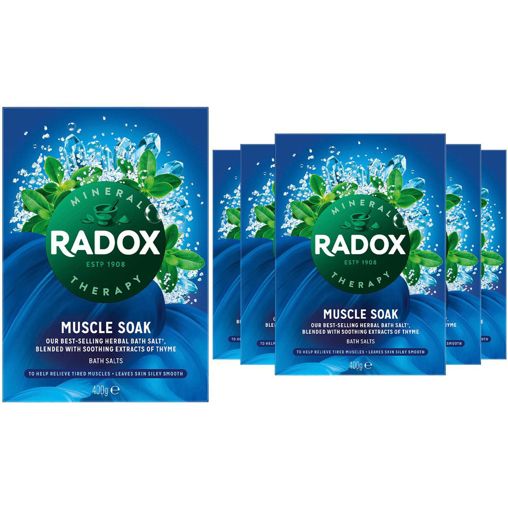 Radox Mineral Therapy Muscle Soak Herbal Bath Salt 400g 6 Pack Image 1