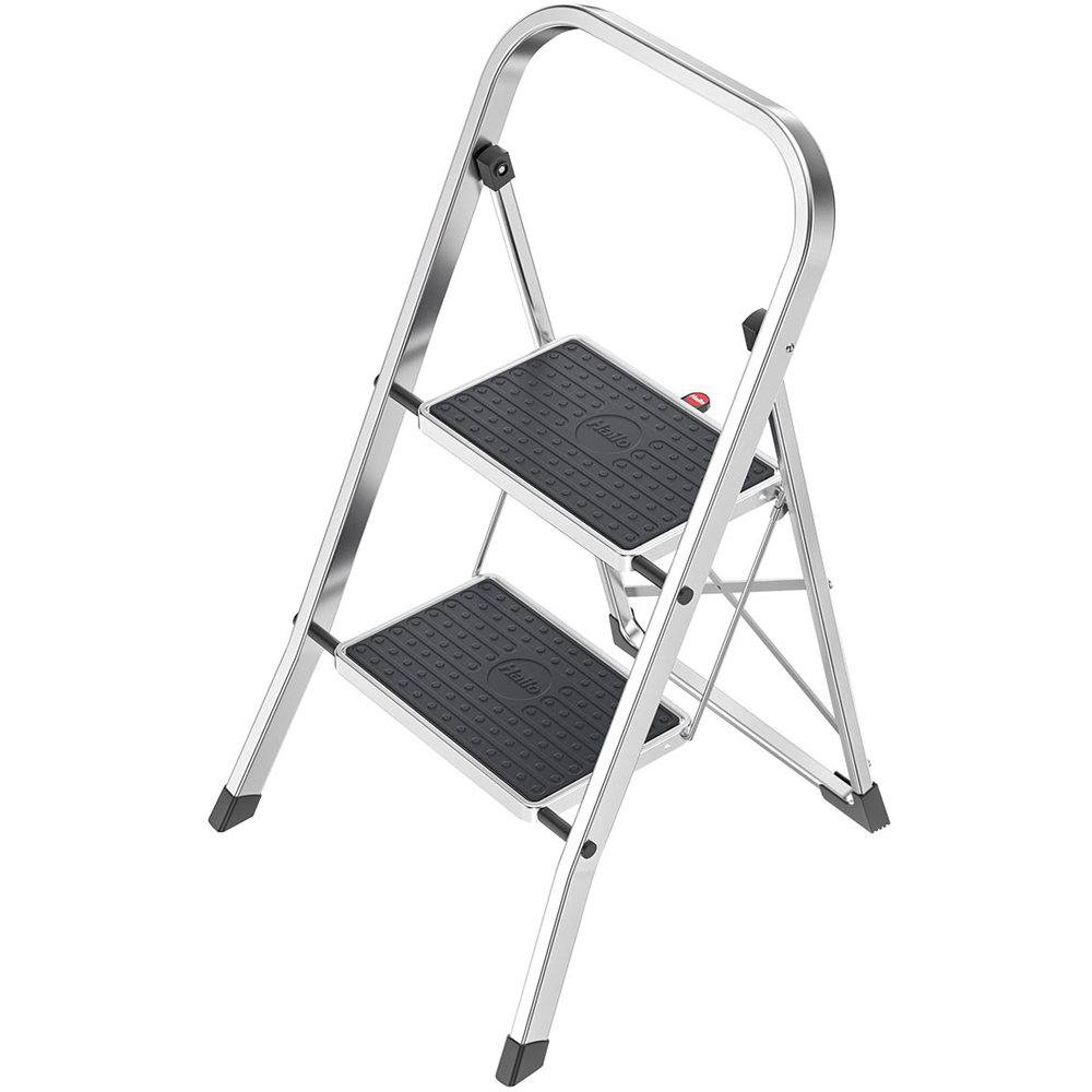 Hailo 4392-801 K70 2 Large Steel Step Folding Step Stool Image 1